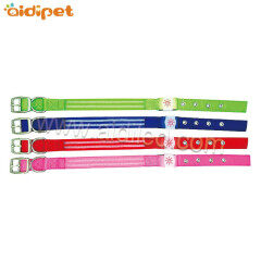 Metal Pin Buckle Strong Light Up Dog Collar with Rechargeable Battery Custom Logo Dog Collar