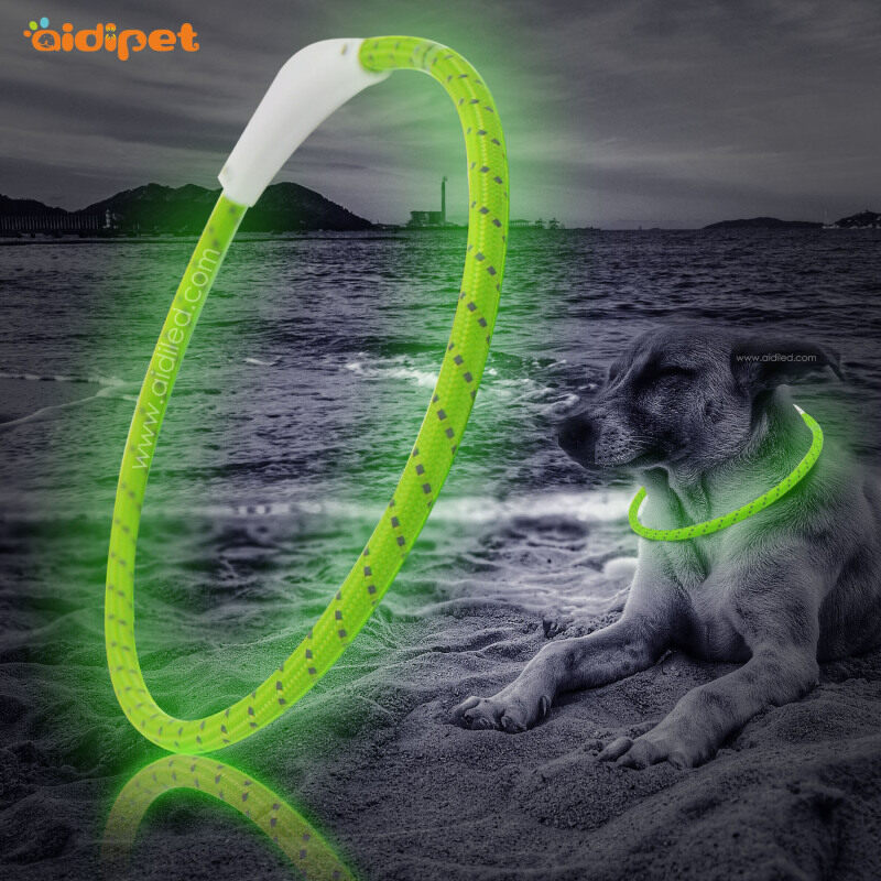 Fashion Lovely Cute Collar Led Para Perros Flashing USB Rechargeable Led Dog Collar Led Mascotas for Night Walking Safety