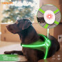 AIDI Flashing Reflective Mesh RGB Led Light up Dog Harness Night Safety Pet Harness for Night Walking