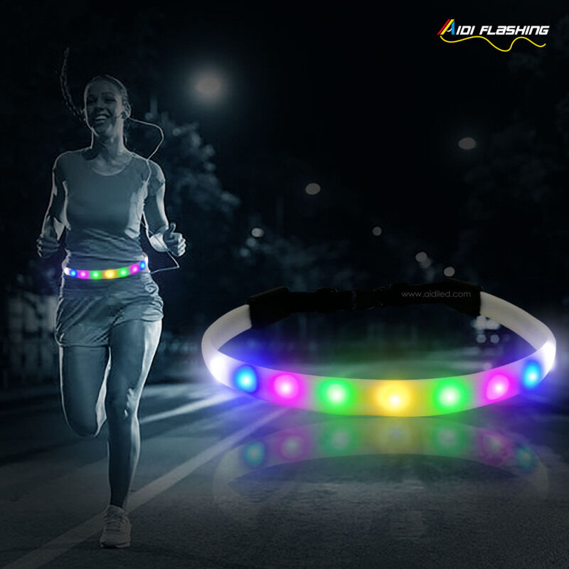 RGB Safety Led Remote Control Led Waist Belt for Running Cycling Light up Night Waist Belt