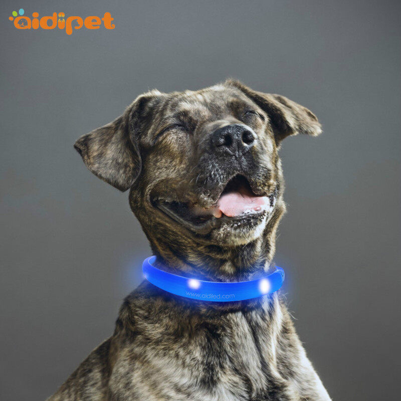 Waterproof Silicone Dog Glow Collar Light up Pet Dog Necklace Glow in Dark USB Rechargeable Pet Collars