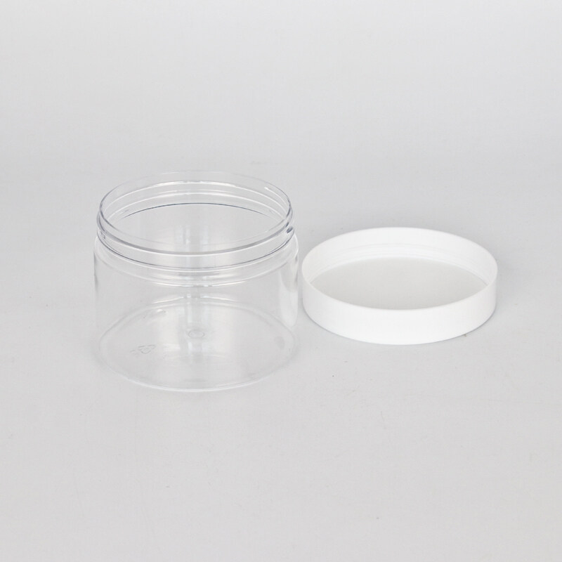 8oz Cosmetic Jars with Lids 250ml 300ml 16oz 500ml 1000ml Cosmetic Container Body Butter Jars Transparent Pet Plastic