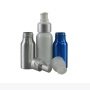 Cosmetic and skin care aluminum bottle with metal and plastic lids