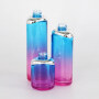 Cosmetic cream glass wholesale customized glass bottle set with sliver color plastic pump