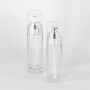 New arrival transparent color glass lotion pump bottle and cosmetic cream jar for cosmetic packaging