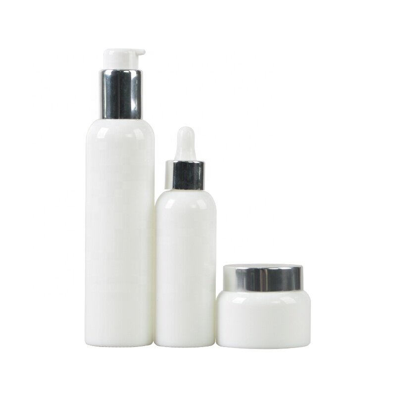 High Quality 50G Opal White Glass Bottle And Jar For Skincare