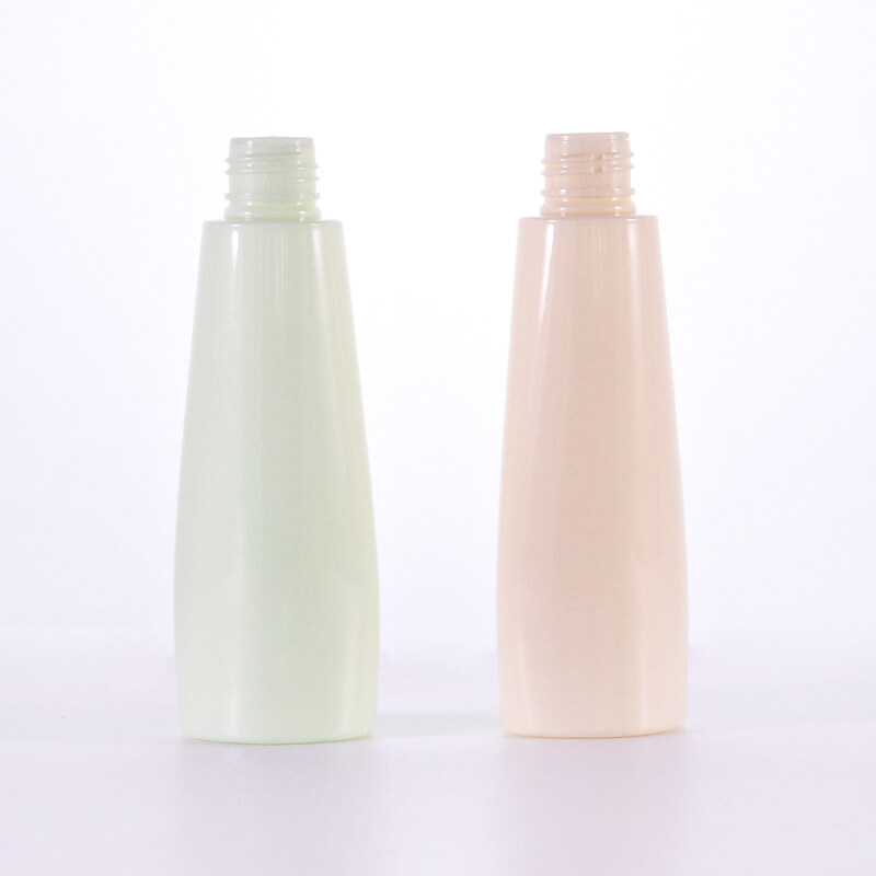Wholesale Colored plastic cosmetic bottles with water transfer plastic lids for skin care cosmetic packaging