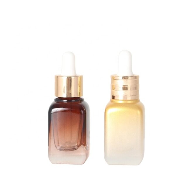 Squircle Luxury Painted Semi-transparent Glass Bottles for Serum