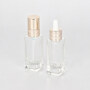 20ml square shape heavy bottom glass bottle with dropper or lotion pump