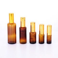 Ultraviolet-proof amber glass bottle serum sprayer glass bottle amber lotion glass bottle with pump