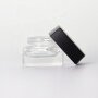 50ml black plastic lid clear glass jar for cream storage square glass jar wholesale