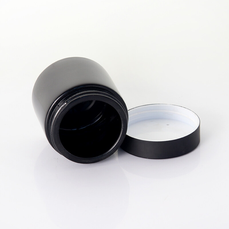 100ml violet glass cream jar with black lid aluminum lid for cream container skin care jar wholesale
