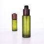 Empty hot model 30ml 50ml 60ml 100ml 120ml  flat shoulder clear frosted glass lotion bottle with bamboo pump cap