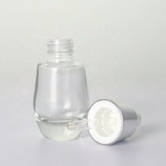 Customize 30mL 1oz Clear Evident Serum Oil Dropper Bottle