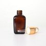Empty Squircle Amber Serum Bottle with Golden Caps & Droppers for Serum