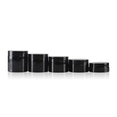 50g/80g/100g/150g/200g black PET plastic cream jar for face cream packaging