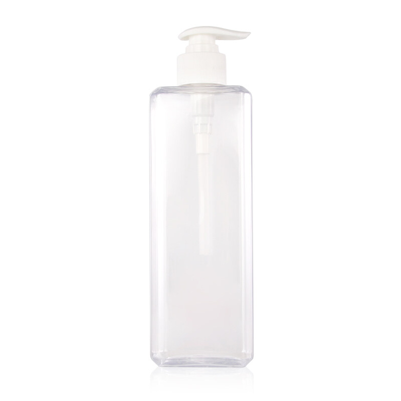 500ml square clear plastic PET pump bottle wholesale