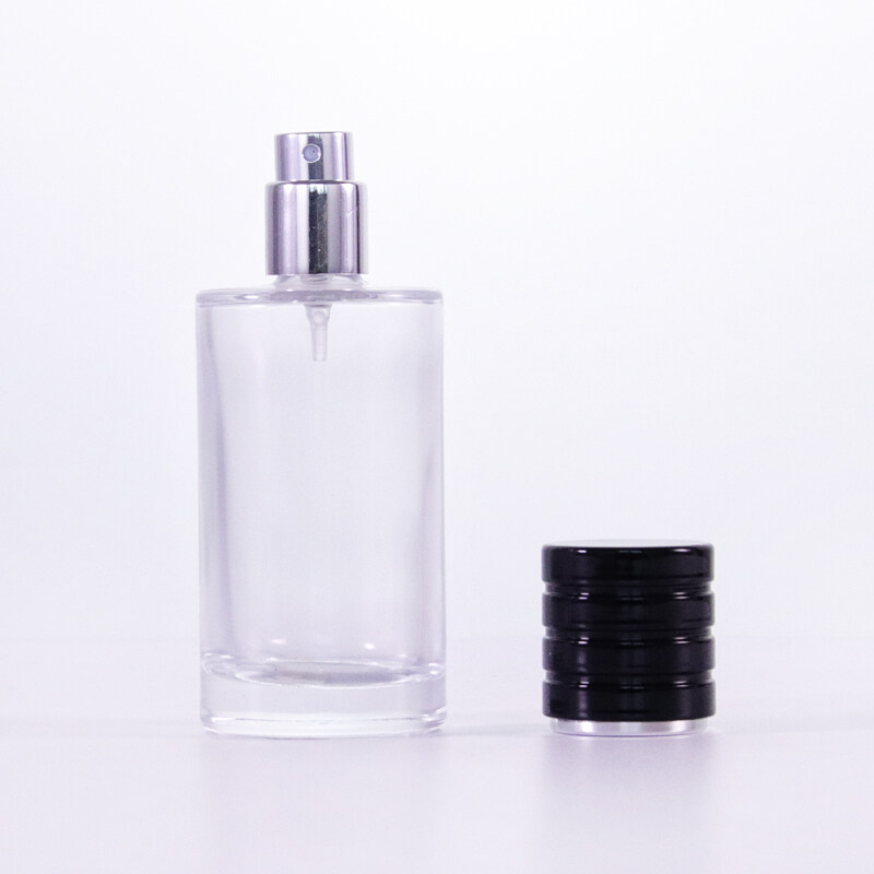 50ml glass spray perfume bottle plastic cap simple ,looks atmospheric hot sale straight bottle