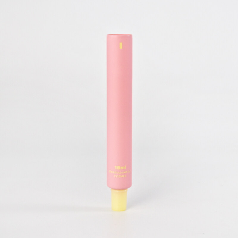 Customized Pink Plastic Essence Squeeze Tubes with plastic lids for hand cream lotion gel essence cosmetic packaging