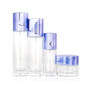 Customized Clear Glass Skin Care Cream Cosmetic Sets Face Toner Serum Glass Bottles And Jars With Aluminium Cap