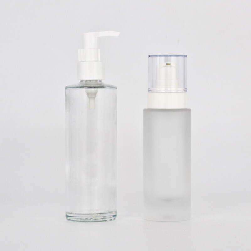 Hot selling 200ml 100ml 50ml 30ml  15ml frosted glass bottle  for skin care gel serum lotion toner  200g 50g cream jar