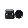 Hot cake frosted black glass cosmetic jar for skincare with black plastic cap