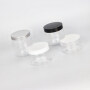 custom 100ml 200ml 8oz 300ml 12oz 500ml clear white black amber wide mouth cosmetic containers plastic pet jar with aluminum lid