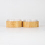 High quality professional bamboo cosmetic packaging set bamboo wooden powder puff box