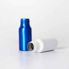White screw top aluminum bottle with aluminum cap essential oil lotion aluminum empty bottle new launch