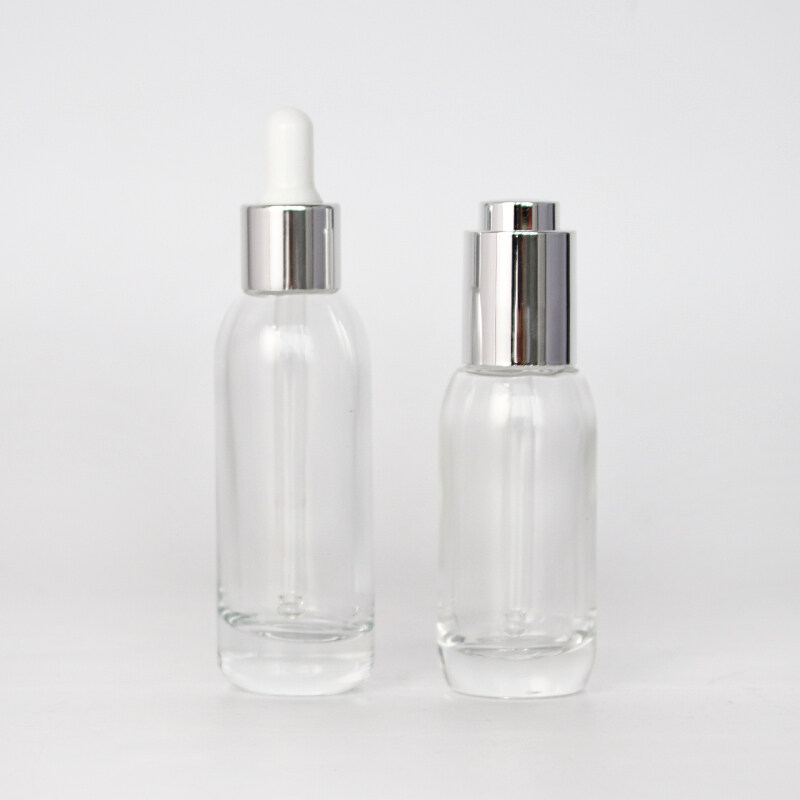 New Arrival 40ml clear glass dropper bottles for cosmetic packaging