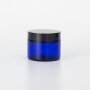 2020 fashion trend blue cream jar glass 120g cobalt blue glass jar