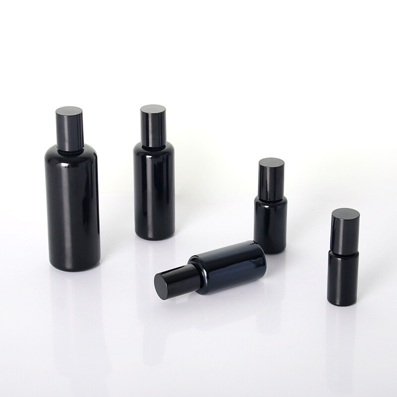 High-grade bright black lotion bottle light-proof glass sub-pack