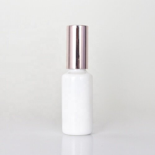 30ml white glass bottle with rose gold pump opal glass lotion bottle wholesale