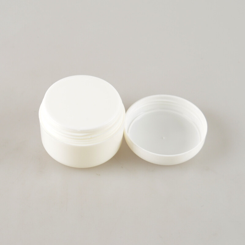 60g White PP Material Plastic Skincare Cream Jar Round Shape Cosmetic Jar with Plastic Cap