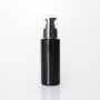 Opaque true black 40ml 50ml 100ml 120ml cosmetic glass dropper bottle, flat shoulder glass lotion pump bottle