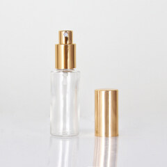 30ml transparent glass bottle with golden spray pump for Portable perfume bottle