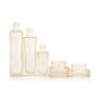 Square glass bottle and jar for skin care package champagne color lotion bottle and cream jar in glass