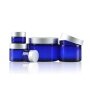 Glass Jar Blue for Cream with Aluminium Lid Glass Bottle and Plastic Cap Screw Cap Skin Care Cream Personal Skincare Cream Uzone