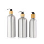 330ml 500ml Boston cosmetic packaging coated aluminium pump bottle with UV coat