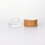 5ml clear glass face cream container wholesale natural bamboo lid glass cream jar