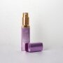 Purple aluminum refillable perfume atomizer with cover perfume mist sprayer with glass refillable bottle