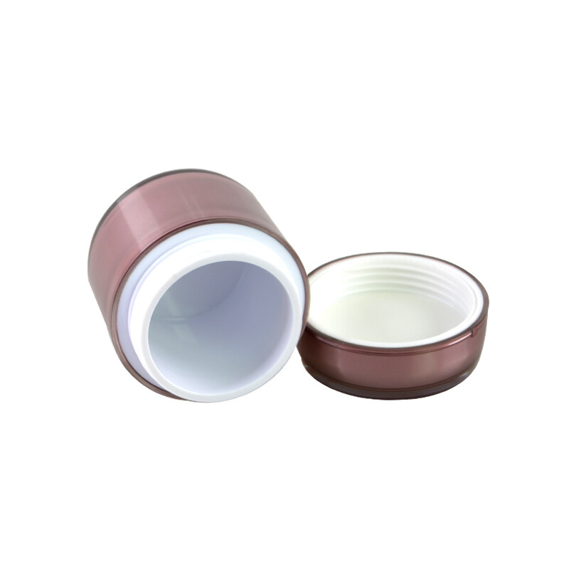 80g Red Pink MS Material Plastic Skincare Cream Jar Round Shape Cosmetic Jar with Plastic Cap