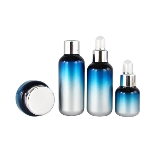40g sliver cap glass cream jar,  customized painting beauty skincare cosmetic packaging bottle