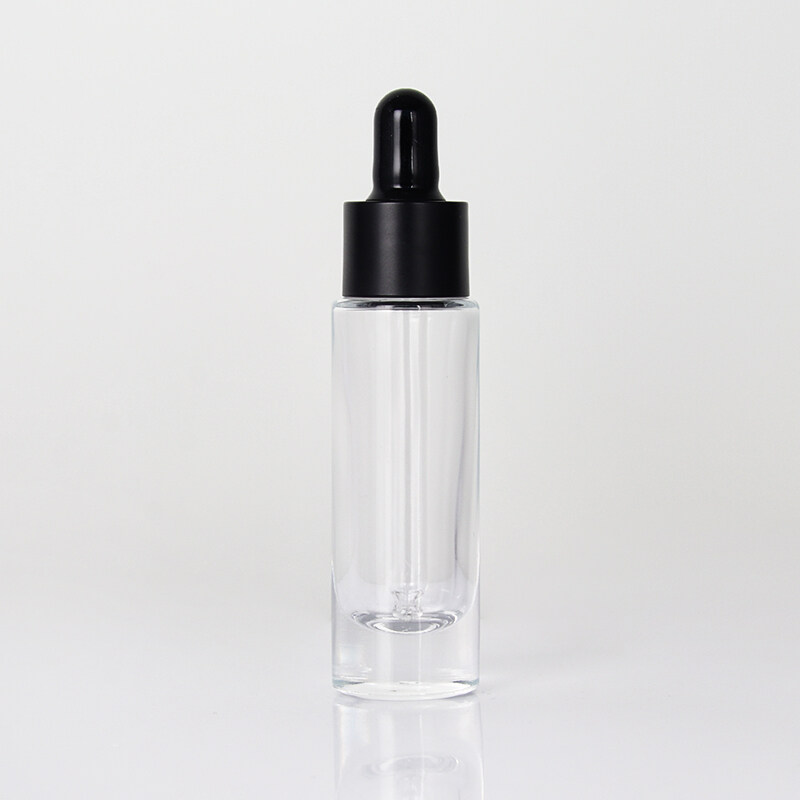 Clear glass dropper essential oil bottle black latex dropper cap essential oil essence bottle