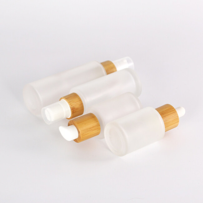 New All natural oil dropper pump lotion spray perfume roll on glass cosmetic Bamboo cream jars luxury bamboo cosmetic packaging