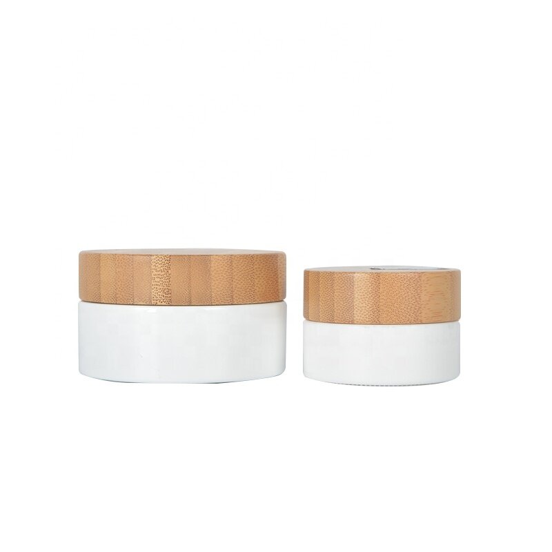 hot sale glass jar wooden lid cosmetic jars packaging natural