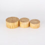 5/10/20/30/50/100/200/250/300/500g Hot sale Full bamboo cover cream plastic jar with wooden lid