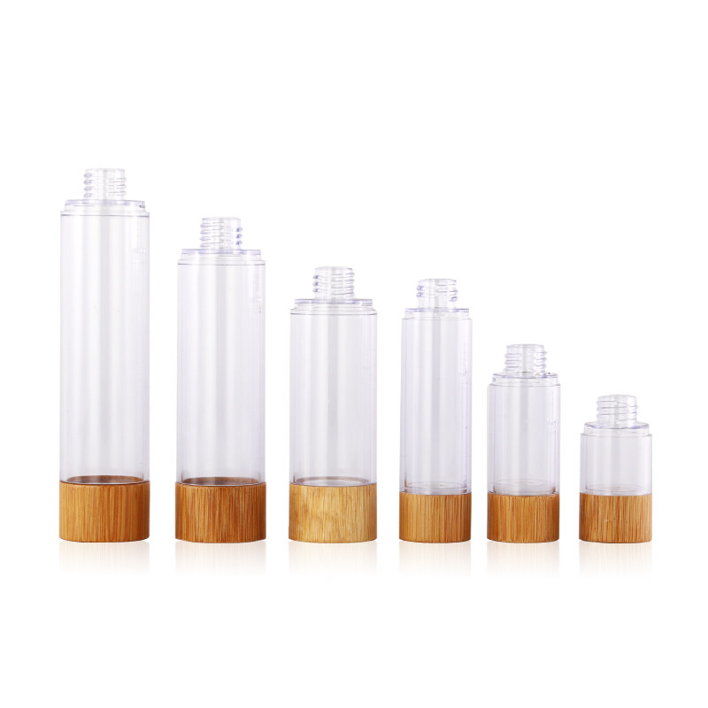 15ml 30ml 50ml 80ml 100ml 120ml bamboo airless cosmetic lotion pump bottle