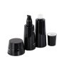 Skincare and Cosmetic 40ml 50g Luxury Black Glass Serum lotion Bottle With silver Dropper/Pump, black Cream Jar