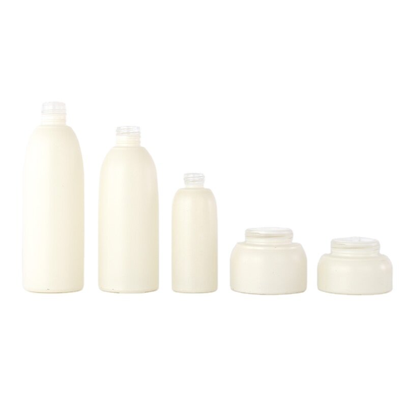 Custom cosmetic glass skin care printing lotion pump bottle and cream jar